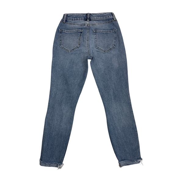 Rewash Blue Denim Distressed Super High Rise Mom Jeans Size 1 (25) - Picture 4 of 5